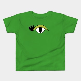 Cute Cartoon Eye with lashes and green lid Kids T-Shirt